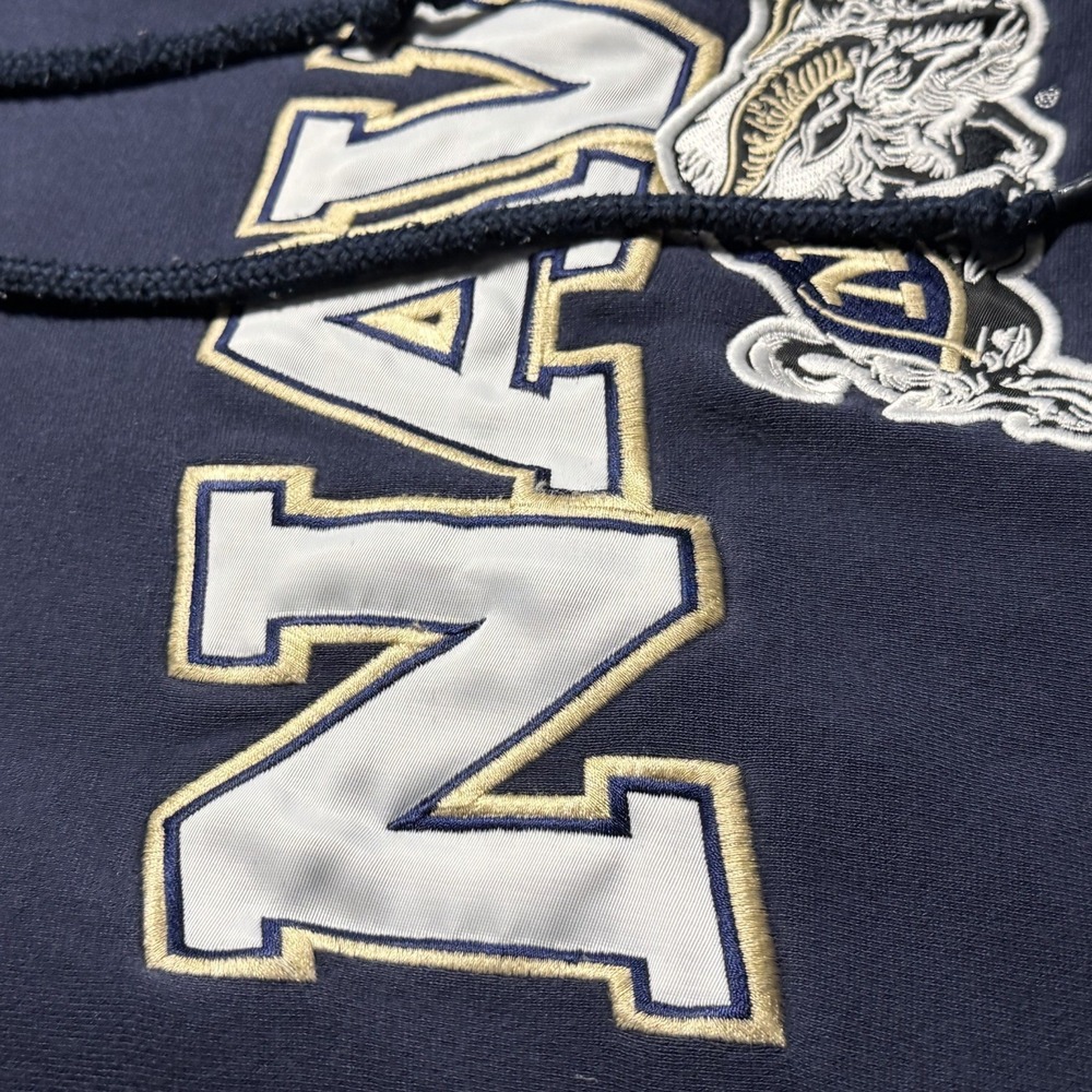 Champion‎ Navy Hoodie XL Spellout Military Pullover - Picture 8 of 8